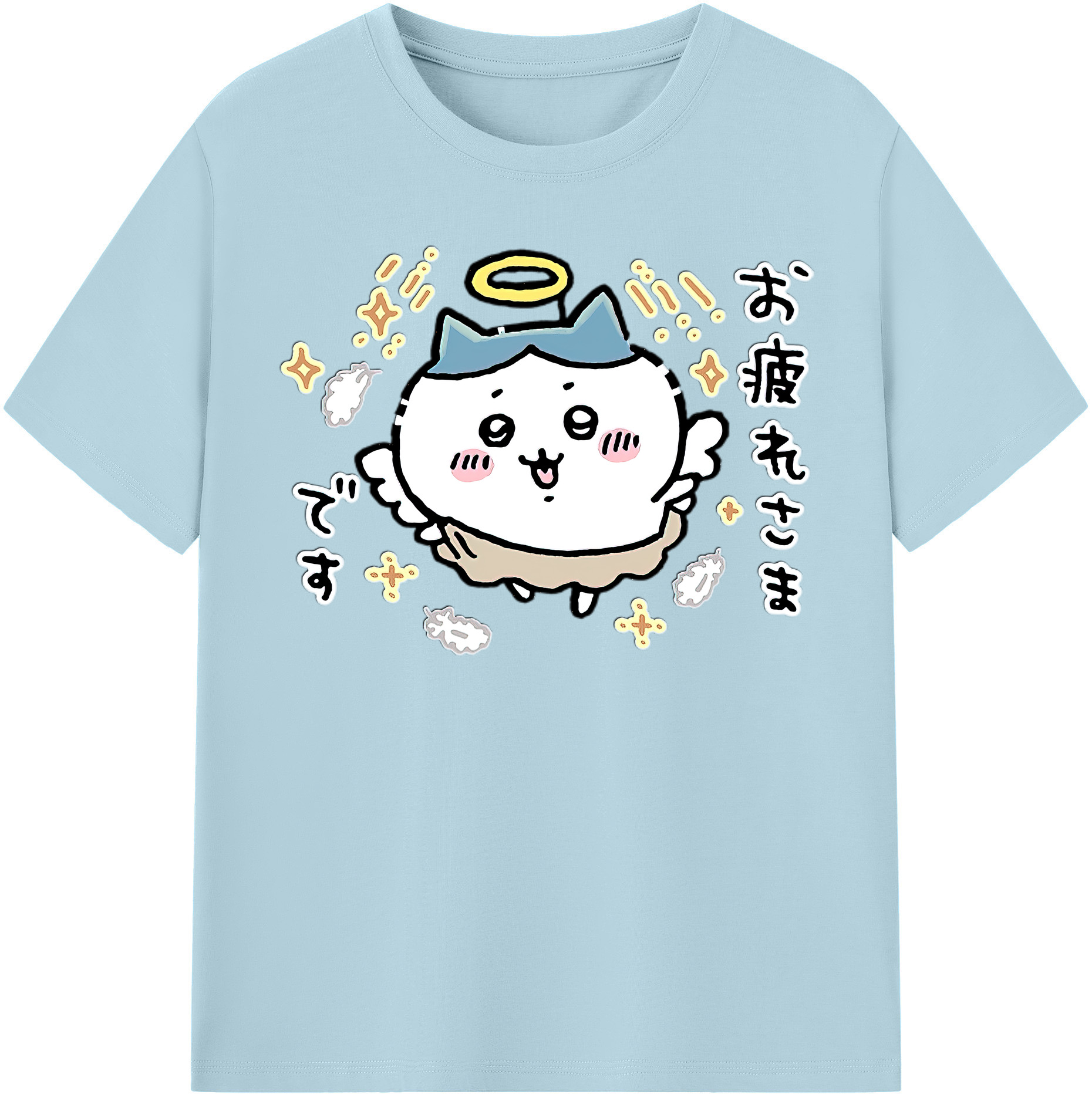 （画像用） ちいかわ ハチワレ Chii-kawa hachiware 綿100％半袖Tシャツ（フロントプリント）